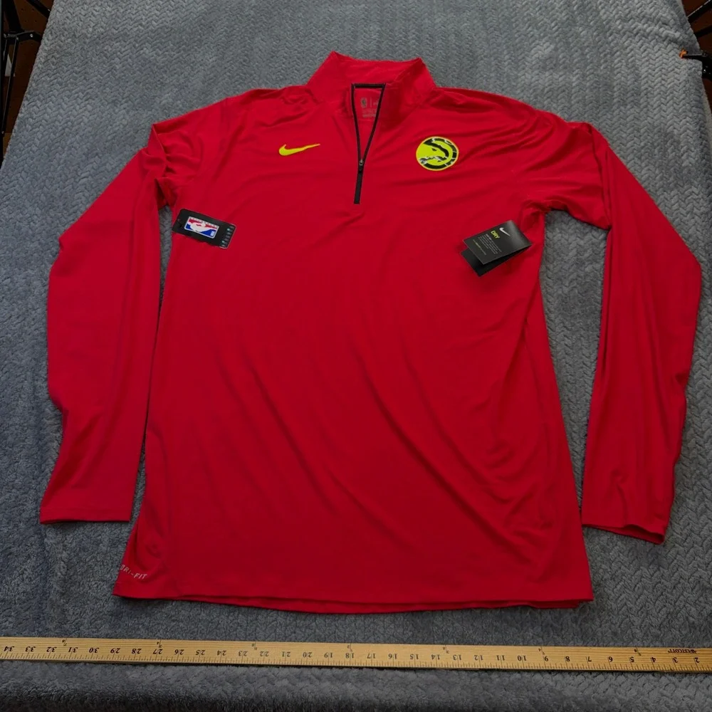 NWT Nike NBA Atlanta Hawks Quarter Zip Men XXLT Red Dri-FIT Performance Pullover